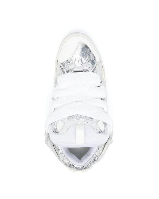 Lanvin Knitter metallic sneakers in White für Herren