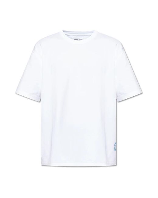 Samsøe & Samsøe Tops ,Wit ,Katoen T-Shirt Saswirl in het White voor heren