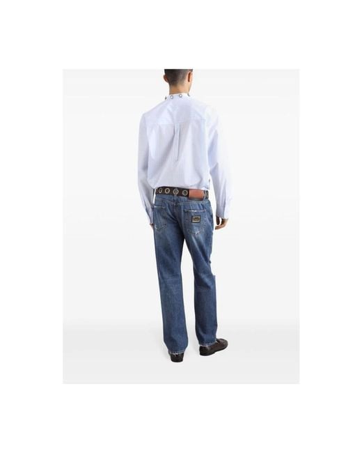Dolce & Gabbana Blue Straight Fit Jeans for men