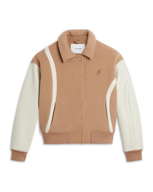 Axel Arigato Jassen ,Wol Bay Varsity Jacket in het Natural