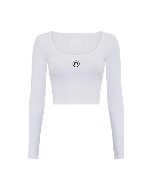 MARINE SERRE Long Sleeve Tops in het White