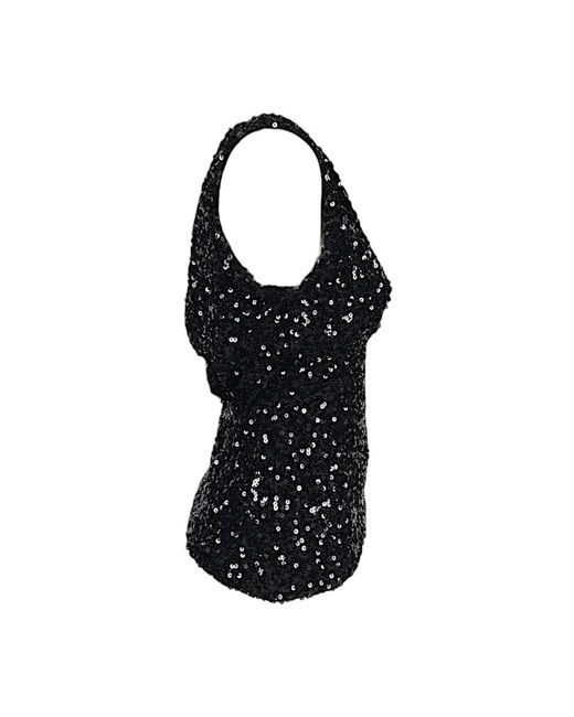 P.A.R.O.S.H. Black Sleeveless Tops