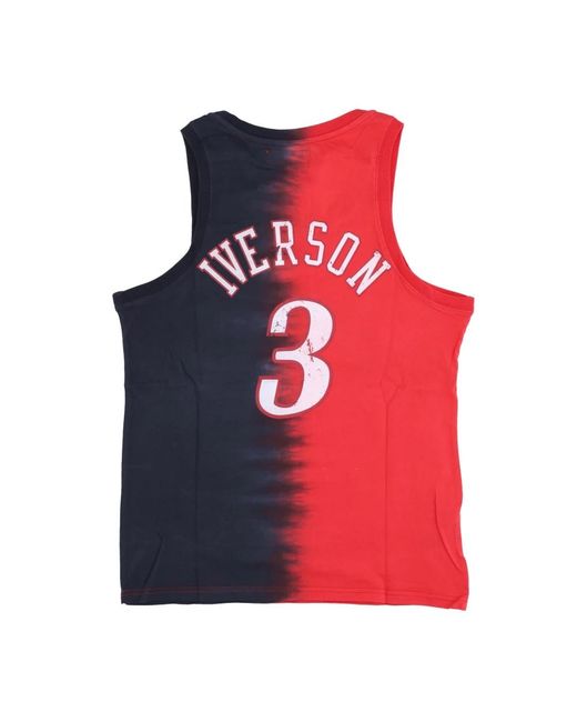Mitchell & Ness Fitness ,Veelkleurig ,Katoen Nba Tie Dye Tank Allen Iverson in het Red voor heren