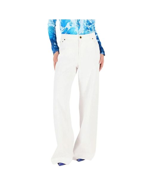 Roberto Cavalli White Wide Jeans
