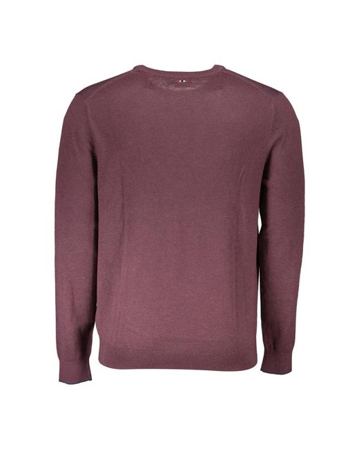 Napapijri Purple Round-Neck Knitwear for men