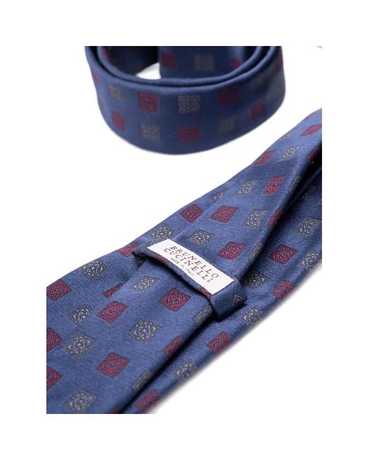 Brunello Cucinelli Accessoires ,Veelkleurig ,Katoen Klassieke Stropdas in het Blue voor heren