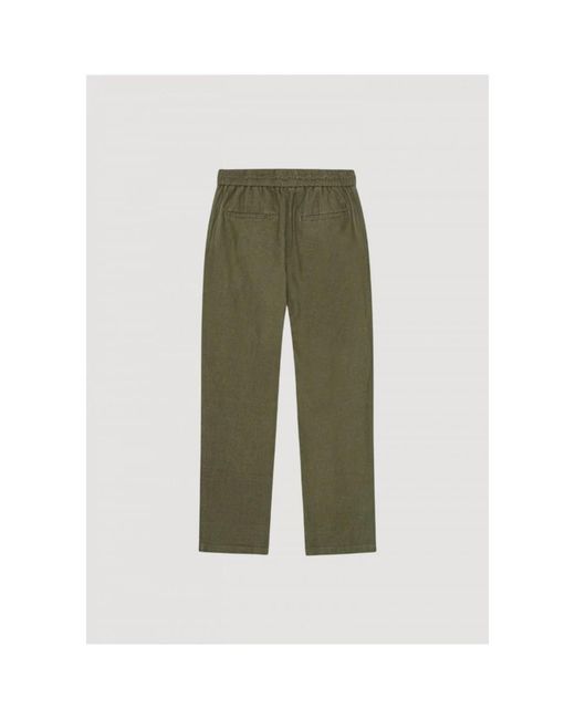 Les Deux Green Straight Trousers for men