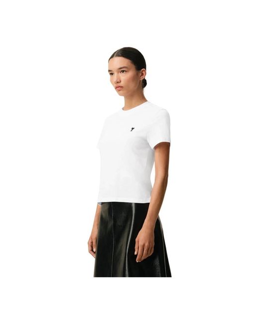 AMI Tops ,Wit ,Katoen Ami De Coeur T-Shirt in het White