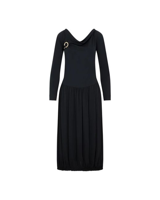 Lanvin Ls Drape Midi-Jurk in het Black