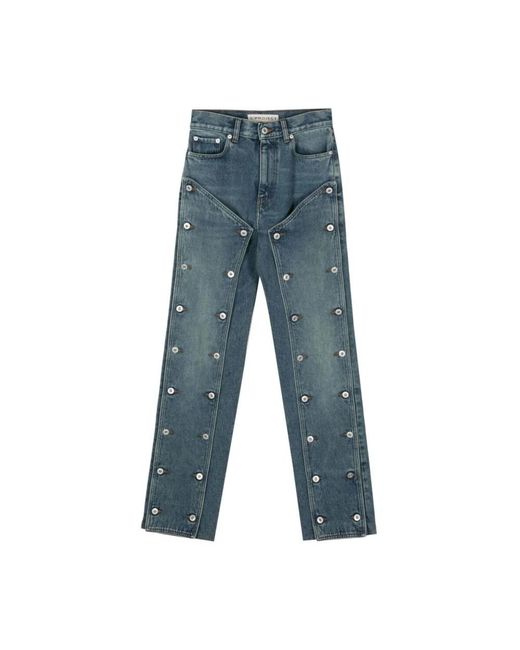 Y. Project Blue Blaue denim straight leg jeans