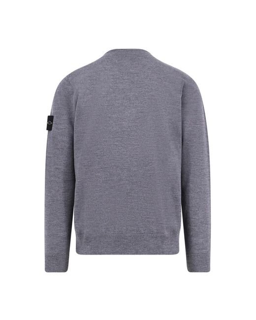 Stone Island Gray Round-Neck Knitwear for men