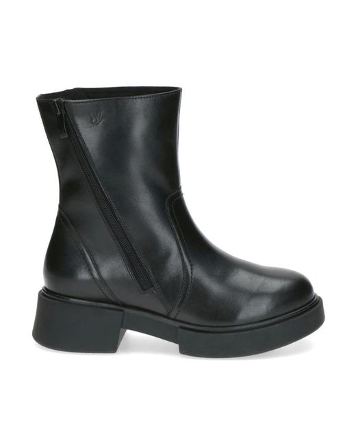 Caprice Black Ankle Boots