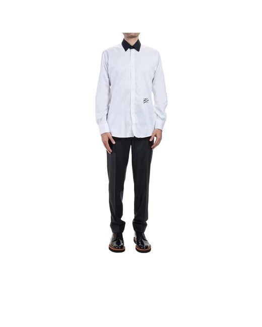 Karl Lagerfeld Camicia Monogramma in het White voor heren