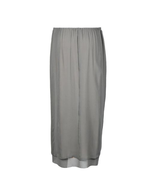 Alysi Rokken ,Grijs ,Lange Rok Met Elastische Tailleband in het Gray