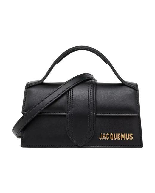 Jacquemus Black Schwarze Lederhandtasche Mit Klappe