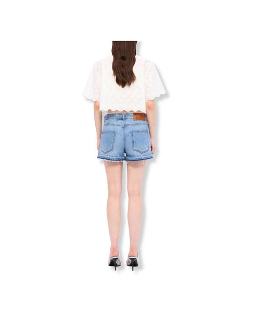 Denim Shorts MSGM de color Blue