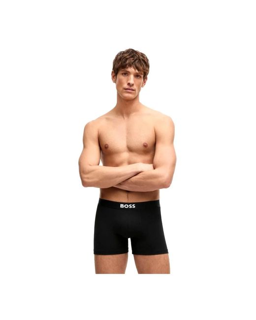 HUGO Ondergoed ,Zwart ,Katoen Stretch Katoenen Boxershorts Pak Van 3 Zwart in het Black voor heren