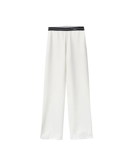 Pantalones blancos elásticos Gaelle Paris de color White