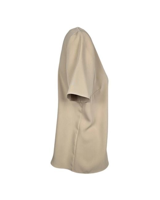 P.A.R.O.S.H. P.A.R.O..H. ,Overhemden ,Polyester Zandkleurige Top Met Korte Mouwen in het Natural