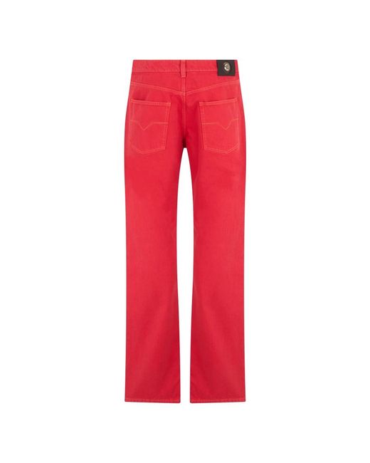 Versace Red Straight Jeans for men