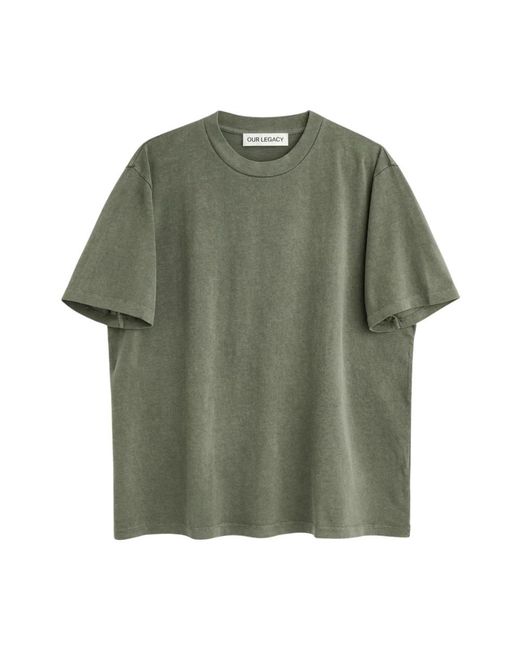 Our Legacy Tops ,Groen ,Katoen Box T-Shirt in het Green voor heren
