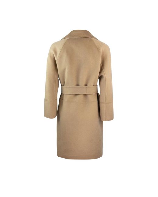 Max Mara Jassen ,Bruin ,Wol Kameelwollen Jas Met Zijden Voering in het Natural