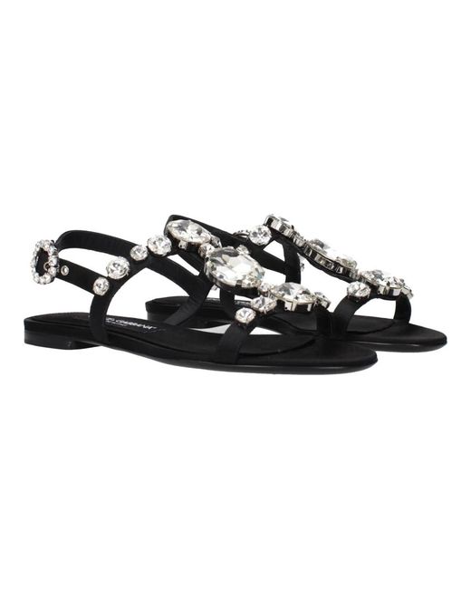 Flat Sandals Dolce & Gabbana en coloris Black