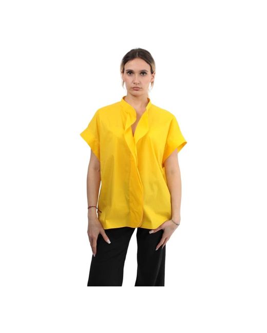 Liviana Conti Yellow Gelbes ärmelloses hemd coreana stil