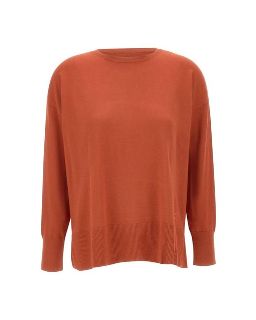 Elena Miro Orange Round-Neck Knitwear