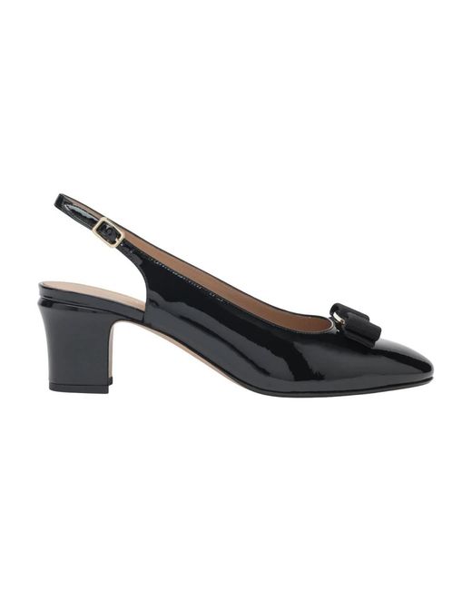 Ferragamo Black Mid Sling Pump