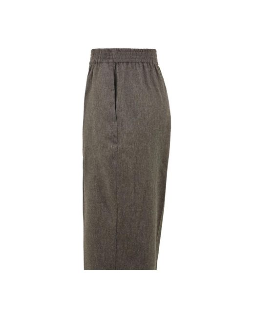 Douuod Woman Gray Straight Trousers