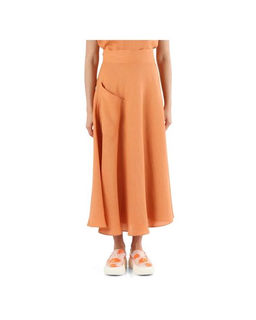 Niu Orange Midi Skirts