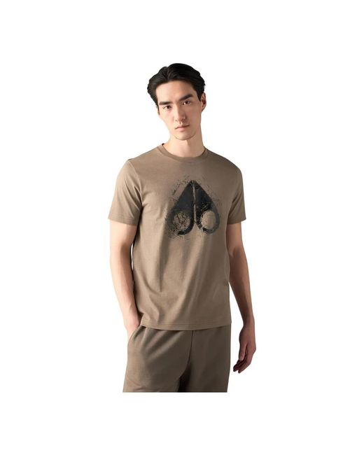 Moose Knuckles Icebreak Logo Tee in het Brown voor heren