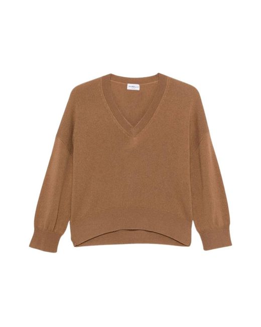 Marella Brown V-Neck Knitwear