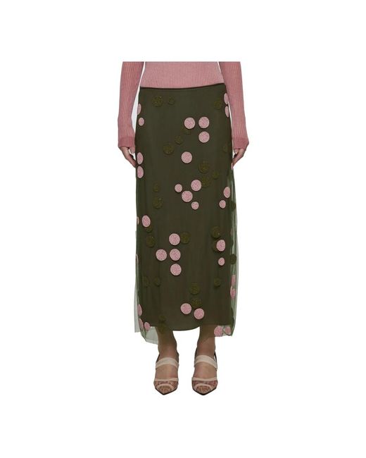 Maxi Skirts Fendi de color Green