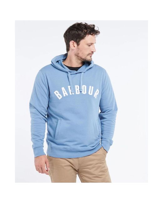 Barbour Hoodies & Sweatvesten ,Blauw ,Katoen Blauwe Action Hoodie Met Logo Applique in het Blue voor heren