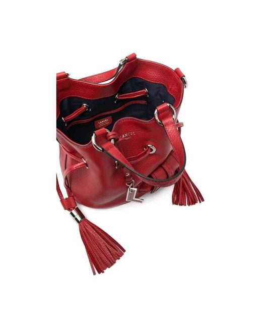 Lancel Red Bucket Bags