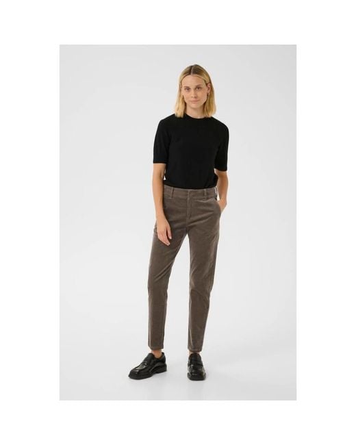 Part Two Gray Slim-Fit Trousers