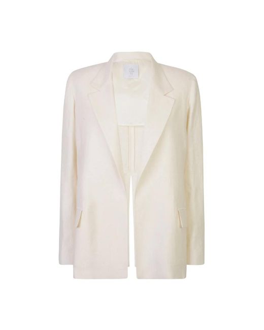 Eleventy Jassen ,Polyester Giacca Spacchi Laterali in het White