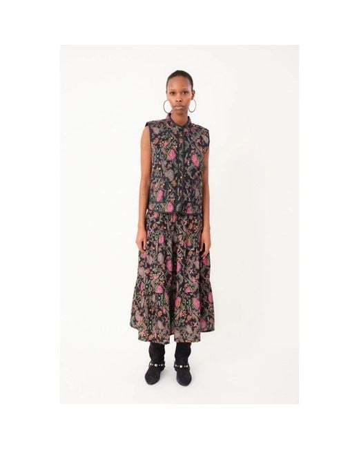 Lolly's Laundry Jassen ,Veelkleurig ,Katoen Gewatteerde Bloemenprint Vest in het Gray