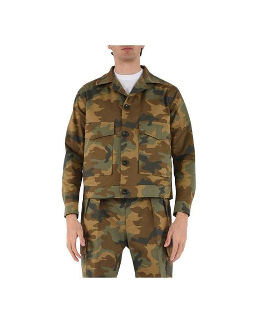 Tagliatore Overshirt Camo Aus Baumwolle in Green für Herren