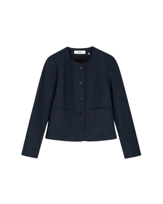 Skall Studio Jassen ,Zwart ,Wol Mona Jacket in het Blue