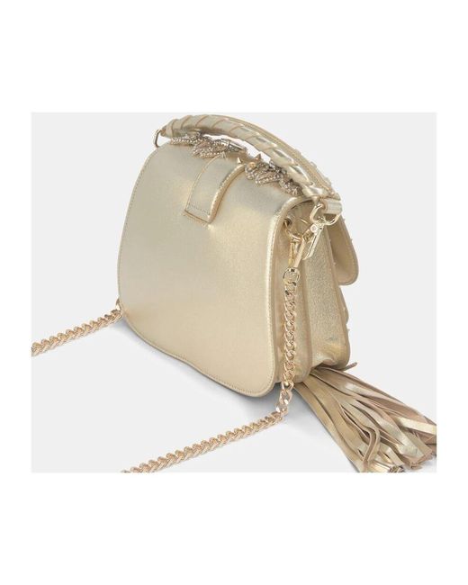 Alma En Pena. Metallic Schultertasche mit nieten