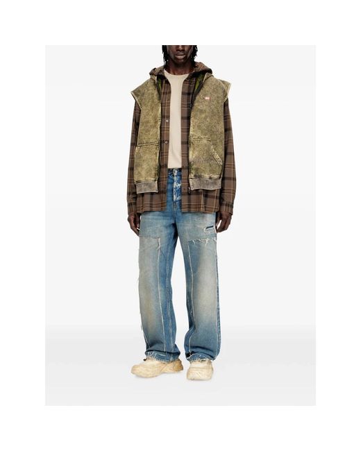 DIESEL Green Waistcoats for men