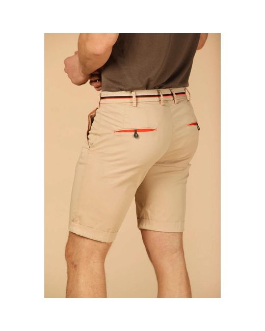 Mason's Slim stretch chino bermuda shorts in Natural für Herren