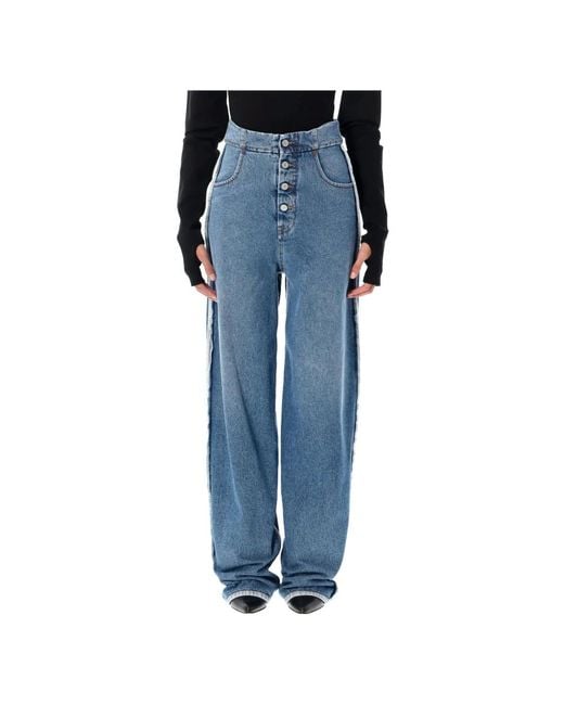 MM6 by Maison Martin Margiela Women's Blue Loose Fit Jeans - Main Image