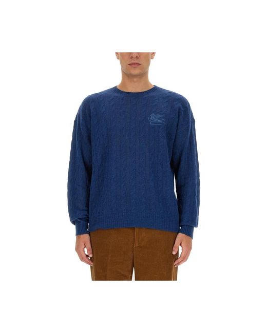 Etro Blue Cashmere Knitwear for men