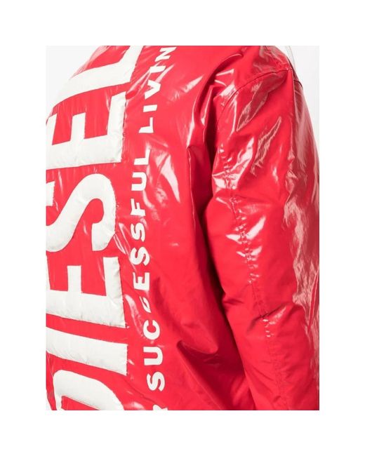DIESEL Down jackets in Red für Herren