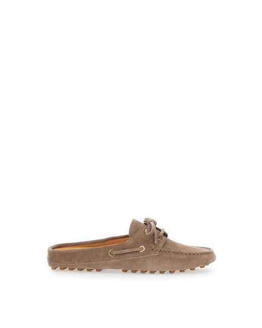 Tod's Schoenen ,Leer Glove Gommino Slipper in het Brown