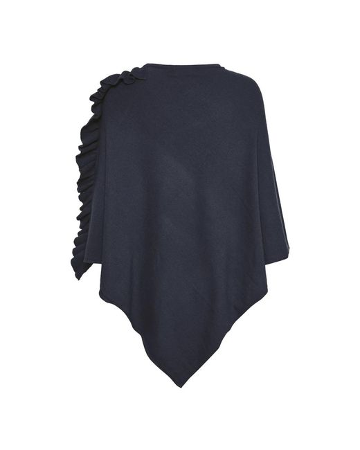 Cream Jassen ,Blauw ,Polyester Blauwe Poncho Met Ruchedetail in het Blue